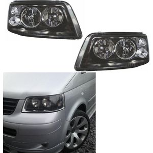 VW T5 koplampen zwart links en rechts 2003- 2009