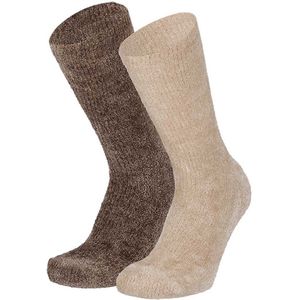 Apollo Dames Chenille Bedsokken Beige - Maat One Size