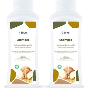 Silva Vegan Arganolie Shampoo - 100% Natuurlijk - Jojobaolie - 2x400ml
