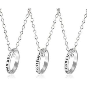 Akyol - Vriendschapsketting - BFF ketting voor 3 - Best Friends Forever - Ringen - Zilver