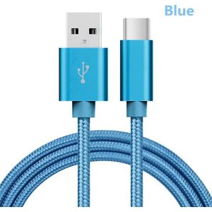 Let op type!! Geweven stijl Type-C USB 3.1 naar USB 2.0 Data sync oplaad Kabel voor MacBook / Google Chromebook / Nokia N1 Tablet PC / LeTV Smartphone  lengte: 1 Meter (blauw)