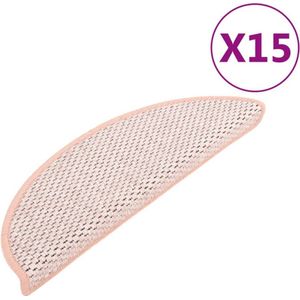 vidaXL-Trapmatten-zelfklevend-15-st-sisal-look-65x21x4-cm-rood