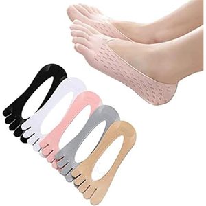 Daity 5 paar - sportsokken- sokken met vijf tenen - orthopedische compressiekousen - onzichtbare sokken met vijf tenen - ademende sokken met vijf tenen (multi-color)
