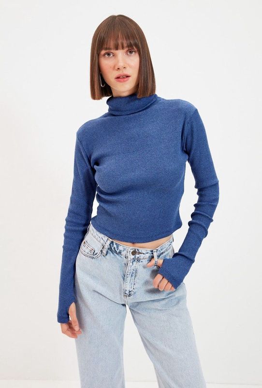 Trendyol - Twoaw21Bz0071 - Coltrui - Bordeauxrood - Getailleerd - Gebreid