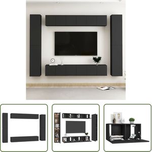 The Living Store TV-meubel - Stereokast - L- 60x30x30cm - zwart spaanplaat