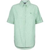 Jimmy Sanders - Overhemd - Groen - Poplin Katoen Linnen - Korte Mouw Dames