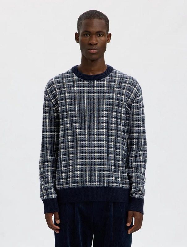 Selected Homme Mikolas LS Knit Relaxed Crew Neck Sky Captain