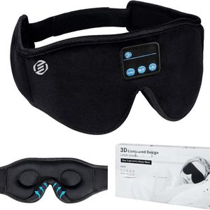 Equivera Slaapmasker Bluetooth - Slaap Koptelefoon - Hoofdband met Speakers - Mannen en Vrouwen - Slaapmasker met Speakers - 100% Verduisterend - Incl. White Noise en Binaural Beats