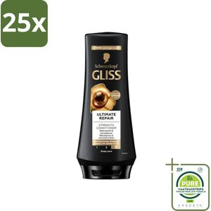 25 x Gliss - Hair Repair - Conditioner voor Ultiem Herstel van Beschadigd Haar - 200 ml - Grootverpakking - Haar Conditioner - Haar Herstel - Beschadigd Haar - Droog Haar - Keratine Conditioner