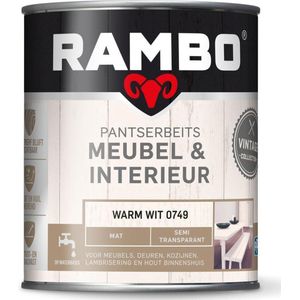 Rambo Pantserbeits Meubel&interieur Mat Warm Wit 0749-0,75 Ltr