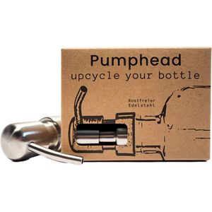 Pumphead - Zilver / RVS - Soap dispenser voor lege flessen gin, whisky of rum fles - Zeepdispenser