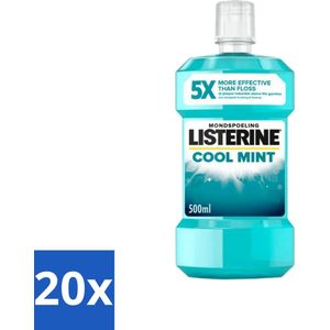 Listerine – Mondwater – Cool Mint – Verfrissende adem – 500 ml - Bulkverpakking - 20 stuks