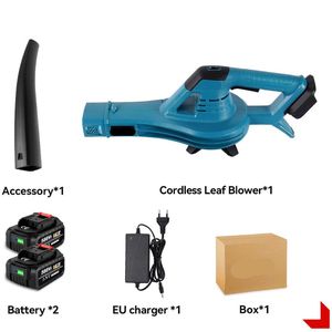 Bladblazer - Bladzuiger - Tuingereedschap - Elektrische - 4500W - 46000rpm Draadloze Blad- en Sneeuwblazer - 6 Snelheden - Met 2 Batterijen en EU Plug