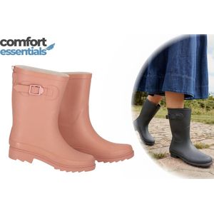 Comfort Essentials Dames Regenlaarzen - Regenlaarzen - Rubber Laarzen Dames - Kaplaarzen Dames - Roze - Maat 39