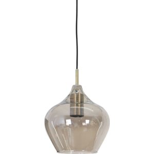 LM-Collection Cielo Hanglamp - Ø20 x 21,5cm - E27 - Grijs/Brons - Glas - hanglampen eetkamer, hanglamp zwart, hanglampen woonkamer, hanglamp slaapkamer, hanglamp kinderkamer, hanglamp rotan, hanglamp hout, hanglamp industrieel