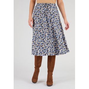 Damart - Rok crêpe stretch stof - Dames - Blauw - L