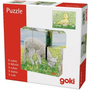 Goki Houten Blokpuzzel Boerderijdieren