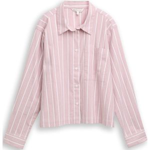 TOM TAILOR DENIM - Blouse - Rosé/Wit - Klassieke Blouse - Lange Mouw