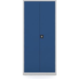 Draaideurkast Archiefkast met slot Kantoorkasten staal 180 x 80 x 38 Blauw Metalen kast - Opbergkasten 2 deuren staal