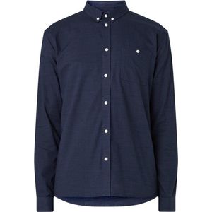 Les Deux Luc Basketweave Shirt / Overhemd - Dark Navy - Maat XL