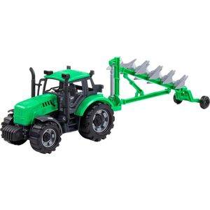 Cavallino Toys Cavallino Tractor met Ploeg Groen, Schaal 1:32