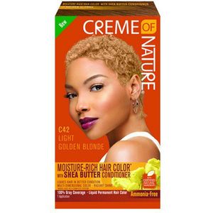 Creme of Nature - C42 Light Golden Blonde - Haarkleuring - Vloeibaar - Ammonia Vrij - 100% Grijsdekkend