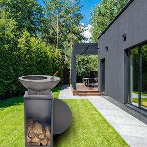 Actie Co-Fire Barbecue Vuurschaal - GrillRing-set 72 - compleet met houtopberger, zeker voor 20 gasten op te koken, ideaal voor thuisgebruik.