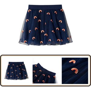 Kinderrokje met tule - Maat 116 - Marineblauw Kinderrok - Tuilerok - Meisjesrok - Blauwe Rok - Kindermode