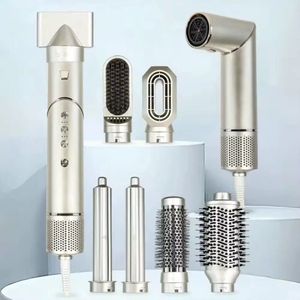 Krultang 7 in 1 Multistyler Föhn - Haarstyler - Krulborstel en Stijlborstel - Zilver