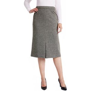 Visgraat of gevlekte rok lengte 65 cm met wol