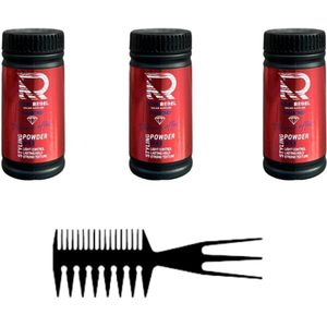 New Rebel Volume Effect Poeder – 3 Stuks + Styling Kam – Direct Volume & Flexibele Hold – 20g per stuk