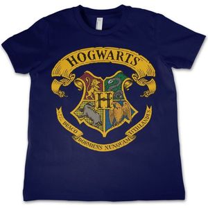 Harry Potter Hogwarts Crest Kids T-Shirt Kinder Navy-4 Jahre