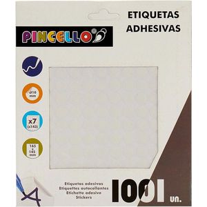 Pincello Etiketten Zelfklevend Rond 10 Mm Papier Wit 1001 Stuks