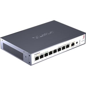 8 x 10 GB Ethernet Switch met webbeheer, ventilatorkoeling en QoS voor NAS, servers en gaming - Desktop, Wand en Rack