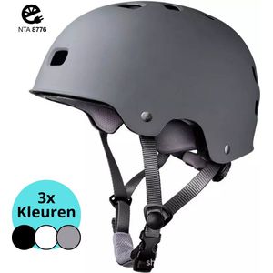 De Juiste Helm Snorscooter helm – NTA 8776 certificaat - Bromfiets helm, snorfiets helm, fietshelm, speed-pedelec helm, blauw kenteken - lichtgewicht en design helm - mannen en vrouwen - Grijs S