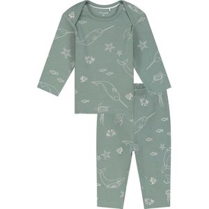 Prénatal baby pyjama onderwater rib - Jongens - Midgreen - Maat 56