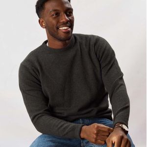 Osborne Knitwear Trui met ronde hals - Sweater heren in Lamswol - Pullover Heren - Seaweed - L