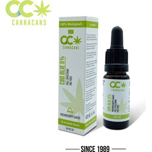 Cannacans® CBD Olie 5% - Bio Oil - Vegan - 500MG CBD - 10ML
