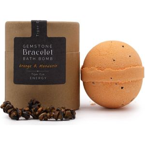Tijgeroog Edelsteen Armband - Badbom Giftset - Wellness & Energie in Één Cadeau