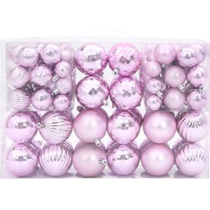 vidaXL - Kerstballen - 100 - st - Ø3/4/6 - cm - roze