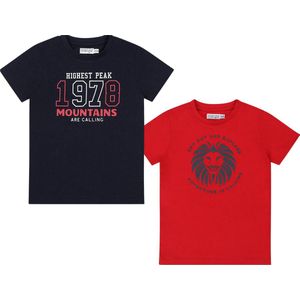 Koko Noko Jongens T-shirts duo pack Rood/Navy 92