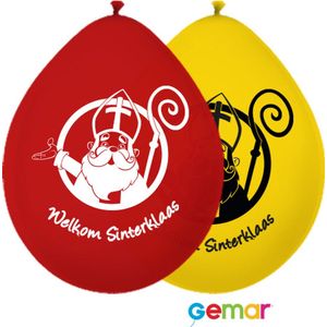 Ballonnen Welkom Sinterklaas Geel en Rood (Lucht) - 10 stuks