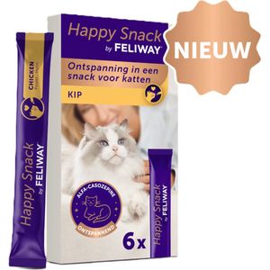 Happy Snack voor katten by Feliway - 6x15gr - Een heerlijke romige vloeibare kattensnack met ontspannend effect