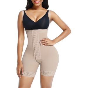 Corrigerende shapewear corset verstelbaar met 4 rijen haakjes Beige 3XL