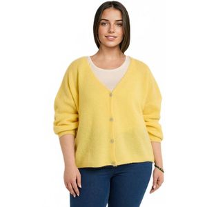 Gebreid vest met alpaca, V-hals