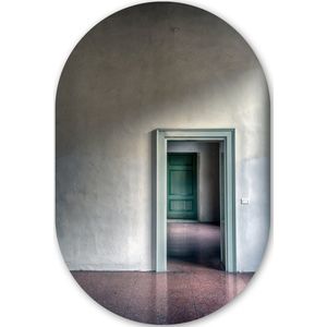 Architectuur - Huis - Deur - Abstract Kunststof plaat (3mm dik) - Ovale spiegel vorm op kunststof