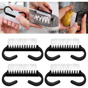 Sander Shop 20 Pack Handvat Grip Nagelreinigingsborstel, Nagelborstels Hand Vingernagel Borstel Cleaner Schrobben Kit Pedicure voor Tenen en Nagels Mannen Vrouwen (zwart)