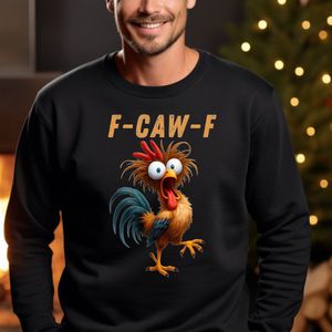 Uniseks F-CAW-F zwarte sweater maat S- betekenis = Fuck off.