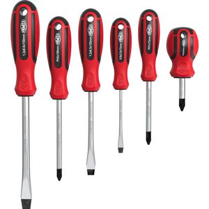 FAMEX 7751-6 Schroevendraaierset 6-delig, met magnetische punten, Chroom-Vanadium-Staal