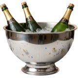 Excellent Houseware - Champagnekoeler - RVS - 30 x 19 cm - Op Voet